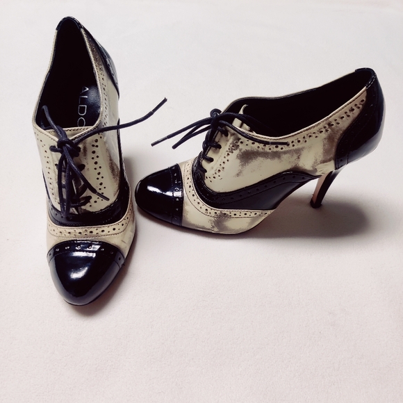 Aldo Tuxedo Oxford High Heels Shoes Women's Size 38 or 7.5 US - Picture 2 of 13